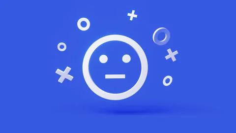 Neutral 3d icon on a simple blue background 4k Stock Illustration
