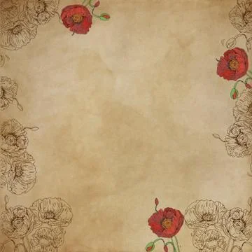 Neutral base effect canvas for artistic bases with flowers Stock Illustration