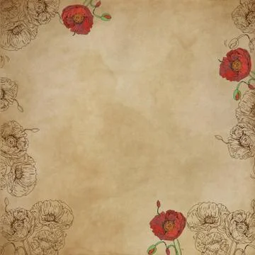 Neutral base effect canvas for artistic bases with flowers Stock Illustration