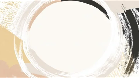 Neutral beige brush circle decorative border frame rotating reveal for copy.. Stock Footage 339791532