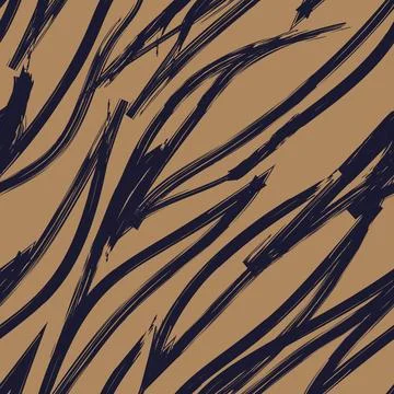 Neutral Colour Abstract Brush Strokes Seamless Pattern Design Stock Illustration