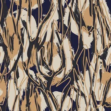 Neutral Colour Abstract Brush Strokes Seamless Pattern Design 스톡 일러스트
