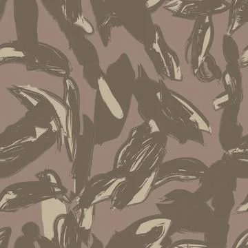 Neutral Colour Abstract Brush Strokes Seamless Pattern Design Stock Illustration