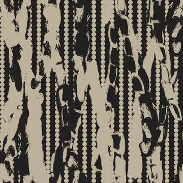 Neutral Colour Abstract Brush Strokes Seamless Pattern Design Stock Illustration