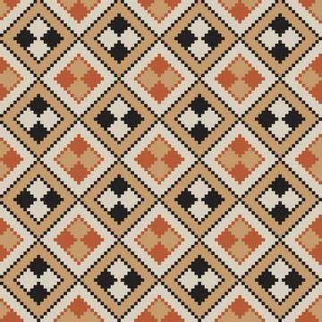 Neutral Colour Argyle Fair Isle Seamless Pattern Design Illustrazione stock