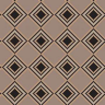 Neutral Colour Argyle Fair Isle Seamless Pattern Design Illustrazione stock