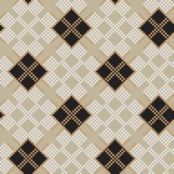 Neutral Colour Argyle Fair Isle Seamless Pattern Design Illustrazione stock