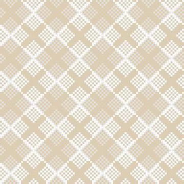 Neutral Colour Argyle Fair Isle Seamless Pattern Design Illustrazione stock