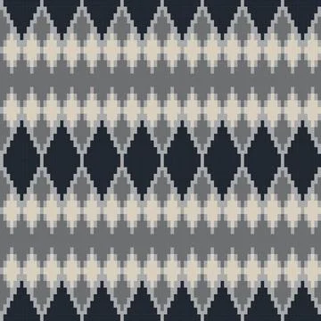 Neutral Colour Argyle Fair Isle Seamless Pattern Design 스톡 일러스트
