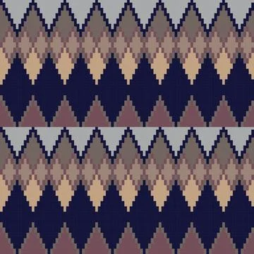 Neutral Colour Argyle Fair Isle Seamless Pattern Design 스톡 일러스트