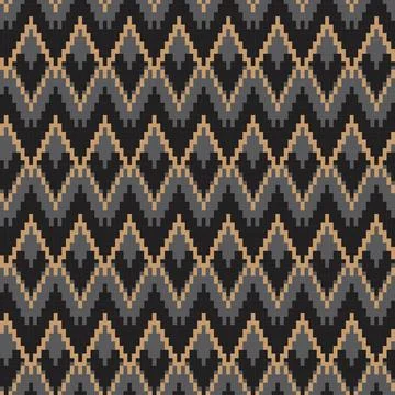 Neutral Colour Argyle Fair Isle Seamless Pattern Design Stock Illustration