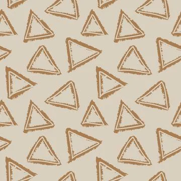 Neutral Colour Geometric Triangles Seamless Pattern Design イラスト素材