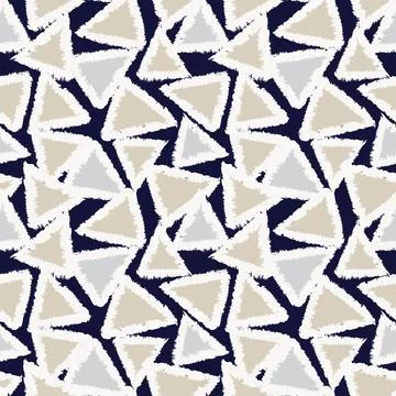 Neutral Colour Geometric Triangles Seamless Pattern Design Illustrazione stock