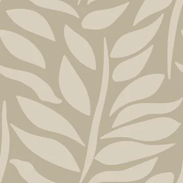 Neutral Colour Leaf Seamless Pattern Design Stock Illustration