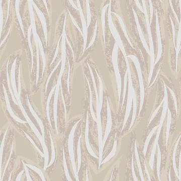 Neutral Colour Leaf Seamless Pattern Design 스톡 일러스트