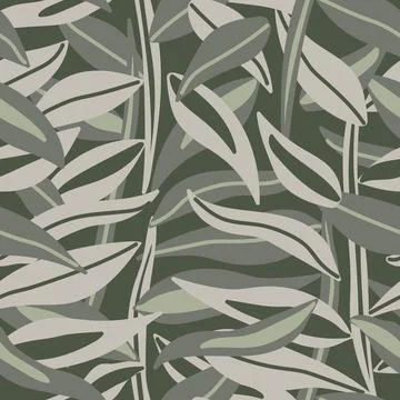 Neutral Colour Leaf Seamless Pattern Design Stockillustratie
