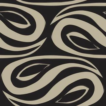 Neutral Colour Paisley abstract Seamless Pattern Design Stock Illustration