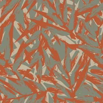 Neutral Colour Tropical Leaf Seamless Pattern Design Illustrazione stock