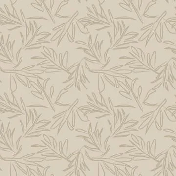 Neutral Colour Tropical Leaf Seamless Pattern Design Иллюстрация