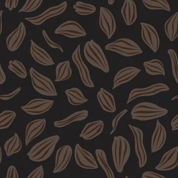 Neutral Colour Tropical Leaf Seamless Pattern Design Stock Illustration