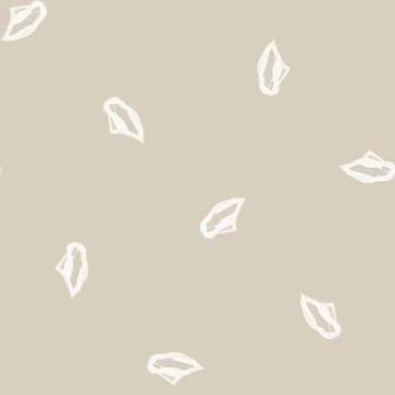 Neutral Colour Tropical Leaf Seamless Pattern Design Stock Illustration