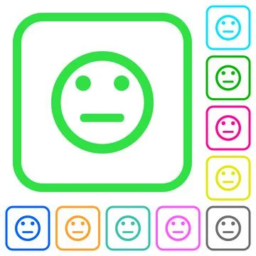 Neutral emoticon vivid colored flat icons icons イラスト素材