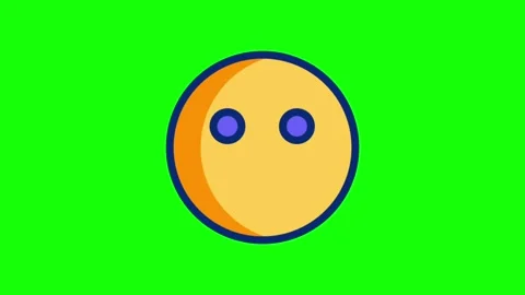 Neutral expression emoji face animation loop on green screen 库存影片 314109635