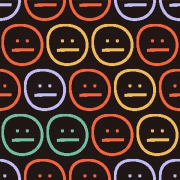 Neutral Face Circles Seamless Pattern. Vector seamless pattern illustration Stock Illustration