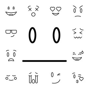 Neutral, face flat vector icon in emotions pack Stock Illustration