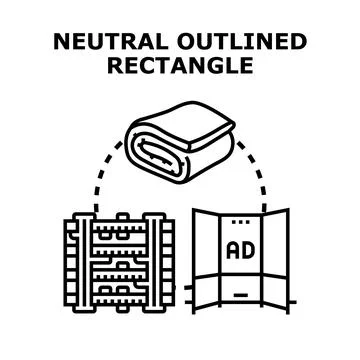 Neutral outlined rectangle vector illustration concept Stock Illustration