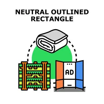 Neutral outlined rectangle vector illustration concept Stock Illustration