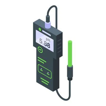 Neutral ph meter icon isometric vector. Water test Stock Illustration