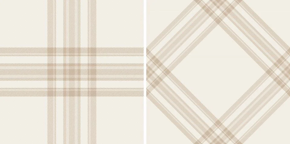Neutral plaid pattern in warm beige tones. Versatile textile design for backg Stock Illustration