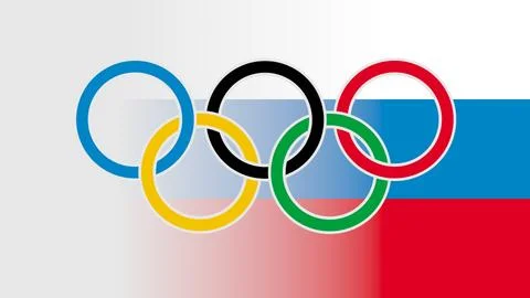 Neutral russian flag on Winter Olimpic games Stock Illustration