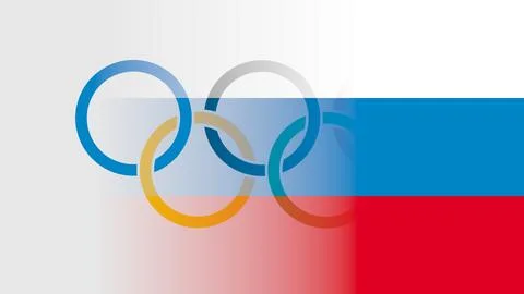 Neutral russian flag on Winter Olimpic games Stock Illustration