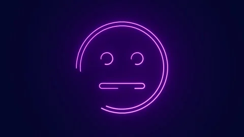 Neutral sad face expression emoticons animation Stock Footage 241162139