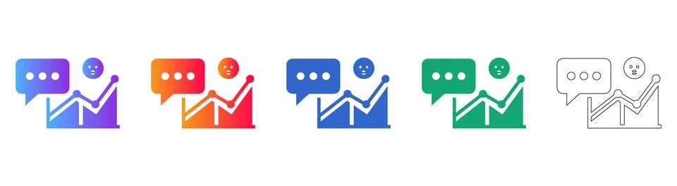 Neutral Sentiment Analysis Graph Icons 库存插图