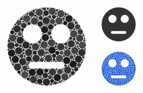 Neutral smiley Composition Icon of Round Dots Illustrazione stock