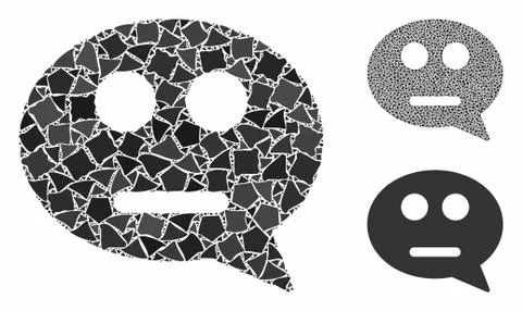 Neutral smiley message Composition Icon of Bumpy Items Stock Illustration