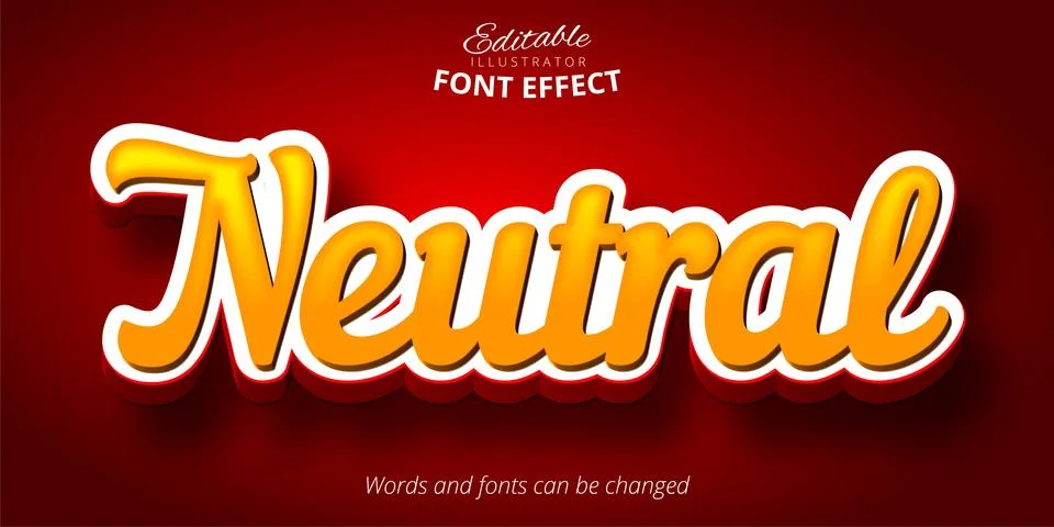 Neutral text, 3d editable font effect Stock Illustration
