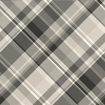 Neutral toned, seamless plaid pattern. Woven texture with a classic, timeless Stock Illustration