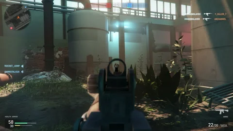 Neutralizing team of opponents in battle of an internet multiplayer game Stock Footage 224556553