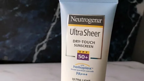Neutrogena Face Sunscreen with SPF 50 and Dry-Touch Ultra Light Feeling Stock Footage 240902918