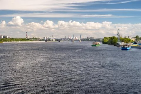 Neva river panoramic view in Saint Petersburg, Russia Stock-Fotos