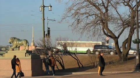Neva River. Spring sunny day Stock Footage 61784530