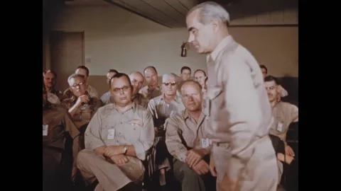 NEVADA - 1955 - The administrators of an atomic bomb test in the Nevada desert 스톡 동영상 308176772
