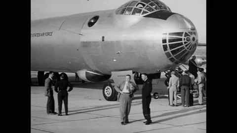 NEVADA - 1963 - A newspaperman is transported from Creech Air Force Base to the Stock Footage 323082271