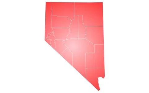 Nevada administrative map. counties map of Nevada, blank Map, empty map of .. Stock Illustration