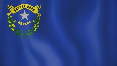Nevada animated flag. Seamless loop. 4K Video stock 145389524