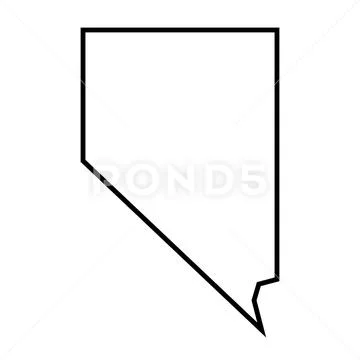 Nevada black outline map. State of USA ~ Clip Art #221549431